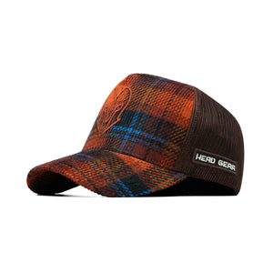 HEAD GEAR CHECK PATTERN CORD TRUCKER CAP