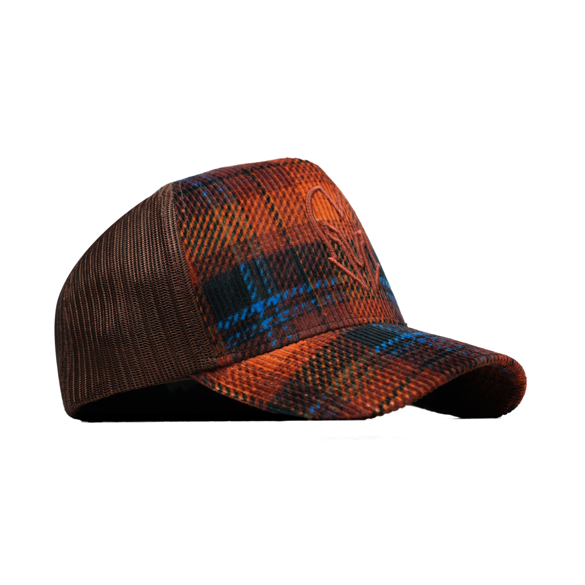 HEAD GEAR CHECK PATTERN CORD TRUCKER CAP