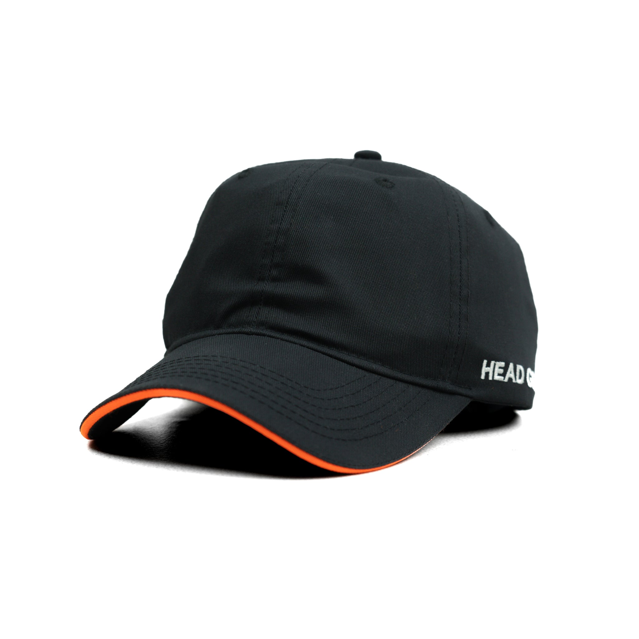 HEAD GEAR BLACK WITH ORANGE SANDWICH CAP