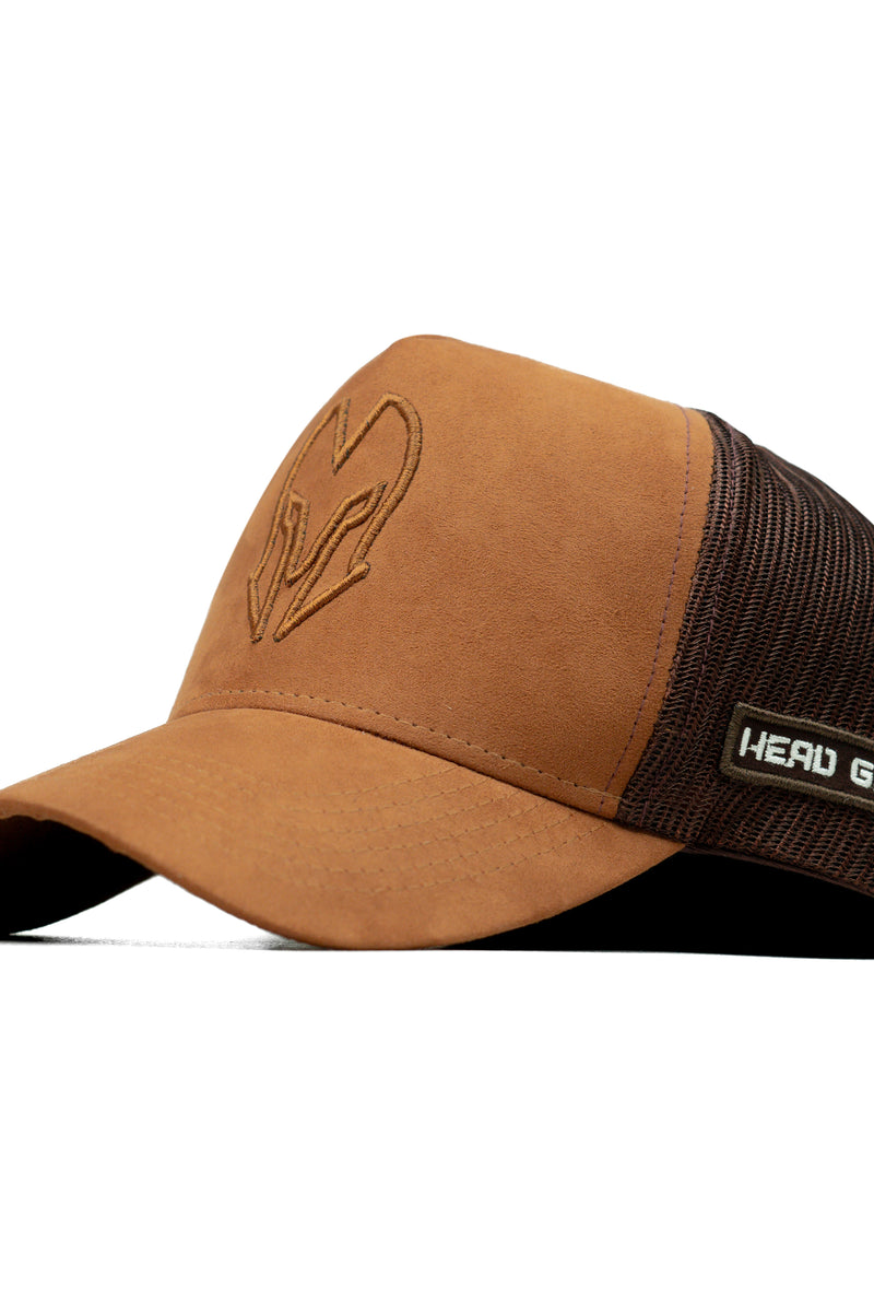 HEAD GEAR CHOCOLATE SUPER SUEDE TRUCKER CAP