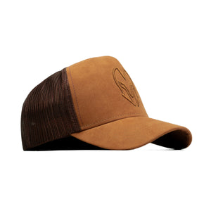 HEAD GEAR CHOCOLATE SUPER SUEDE TRUCKER CAP