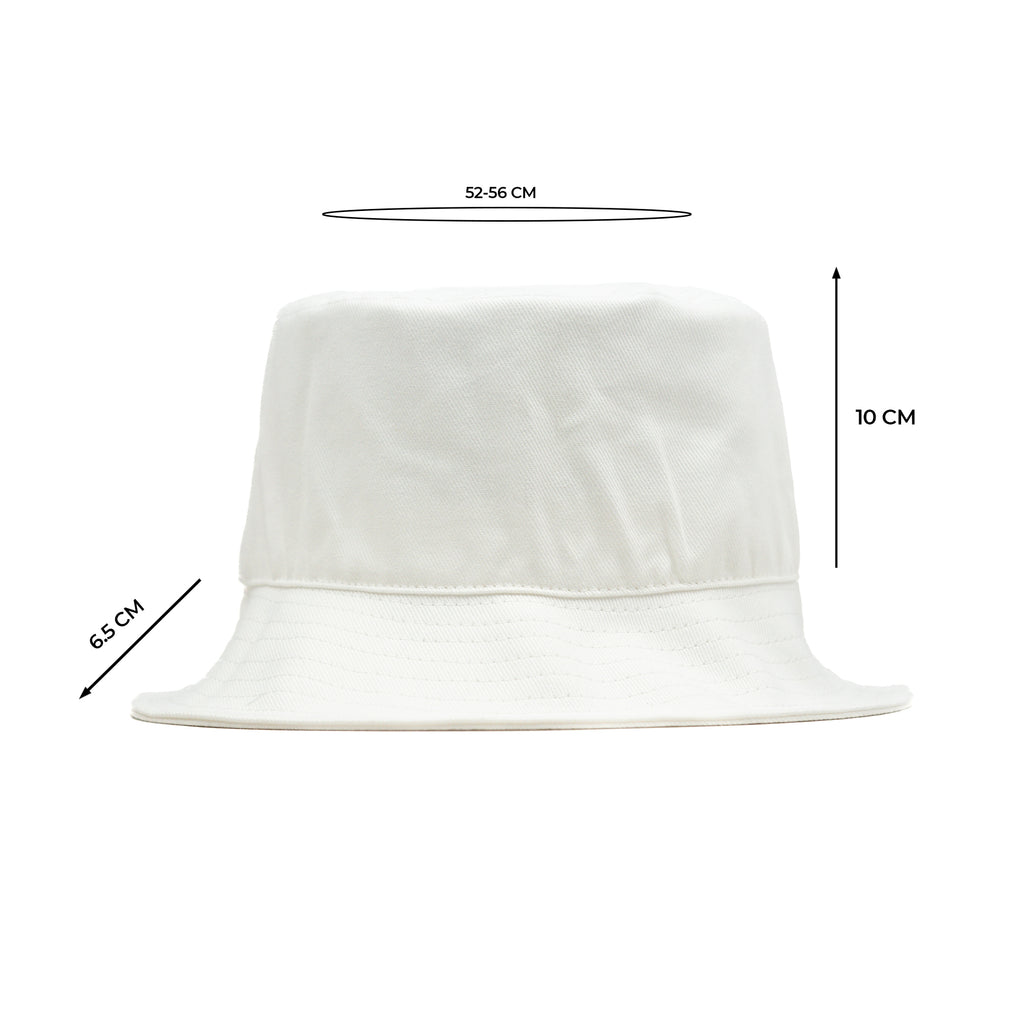 HEAD GEAR BASIC WHITE BUCKET HAT