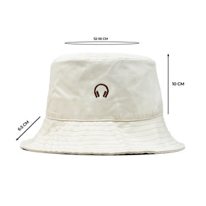 HEAD GEAR HEADPHONE WHITE BUCKET HAT