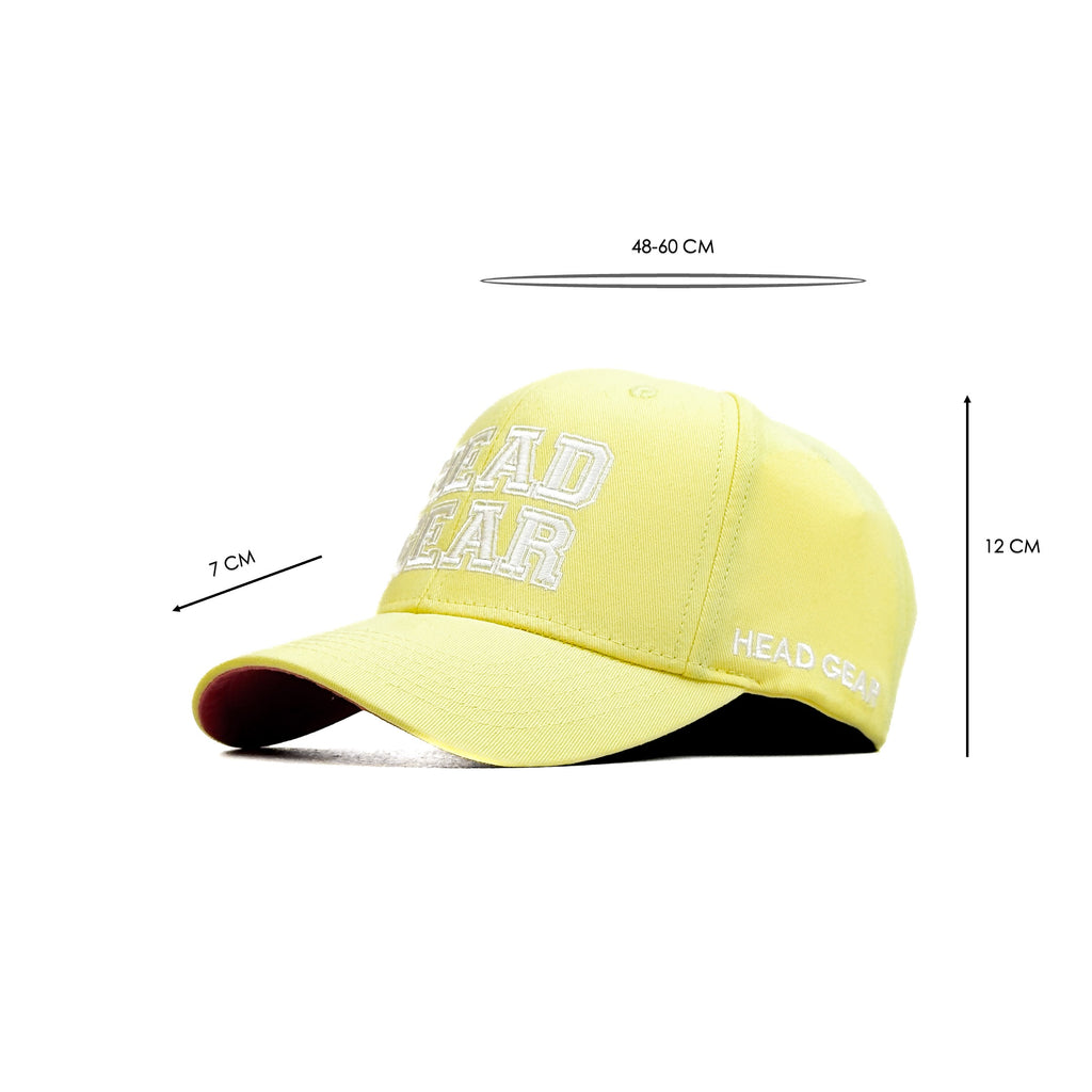 HEAD GEAR LIGHT YELLOW COLLEGE CAP