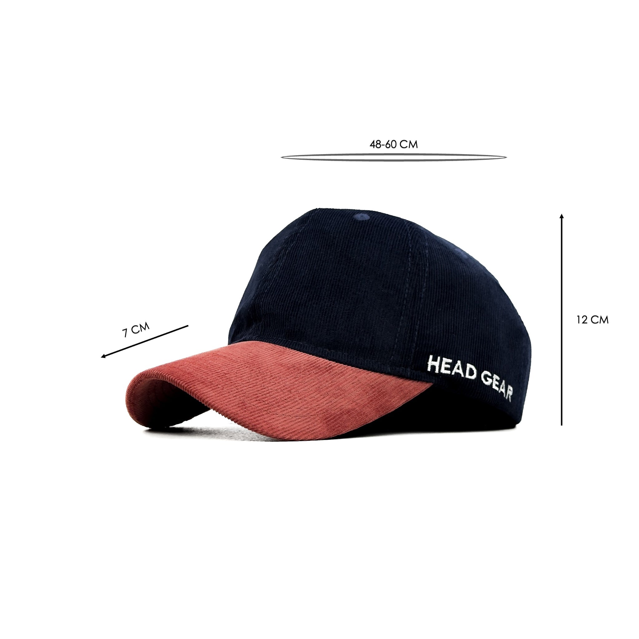 HEAD GEAR NAVY BURN RED DUAL TONE CORD CAP