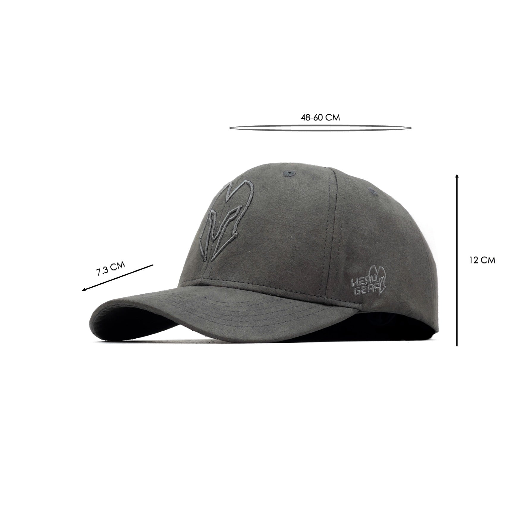 HEAD GEAR GREY SUPER SUEDE CURVED VISOR CAP