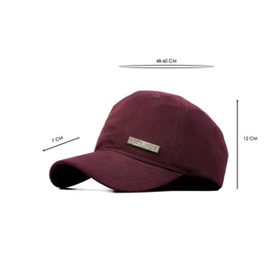 HEAD GEAR MAROON RUSTIC METAL PATCH CAP