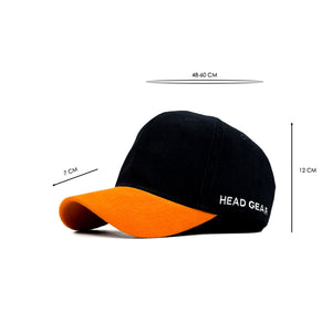 HEAD GEAR BLACK ORANGE DUAL TONE CORD CAP