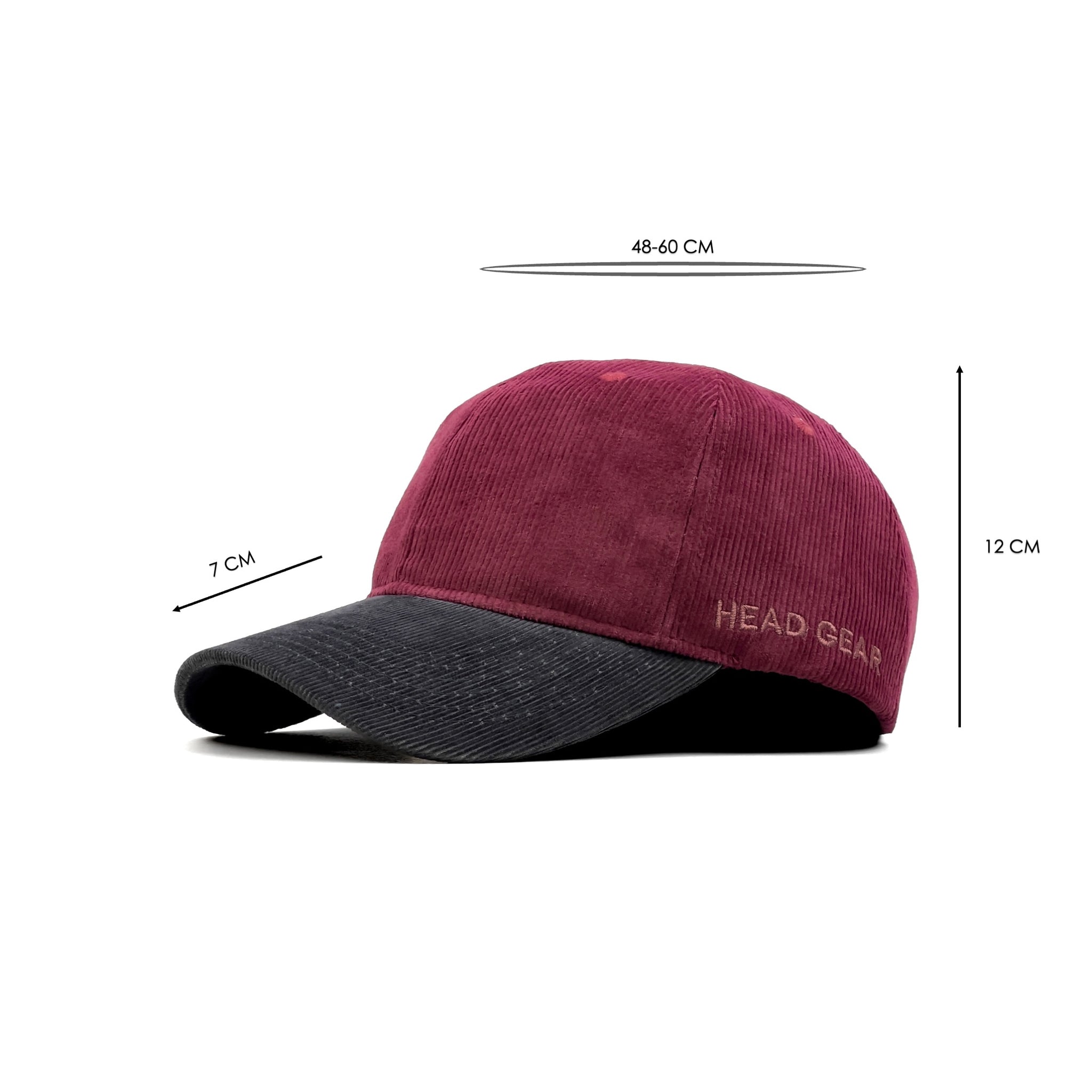 HEAD GEAR RED WINE GREY DUAL TONE CORD CAP