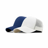 2 PCS COMBO OF SOLID WHITE AND NAVY BLUE TRUCKER CAP