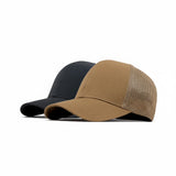 2 PCS COMBO OF SOLID BROWN AND BLACK TRUCKER CAP
