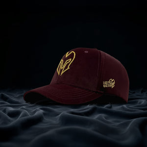 HEAD GEAR MAROON GOLD VELVET LIMITED EDITION CAP