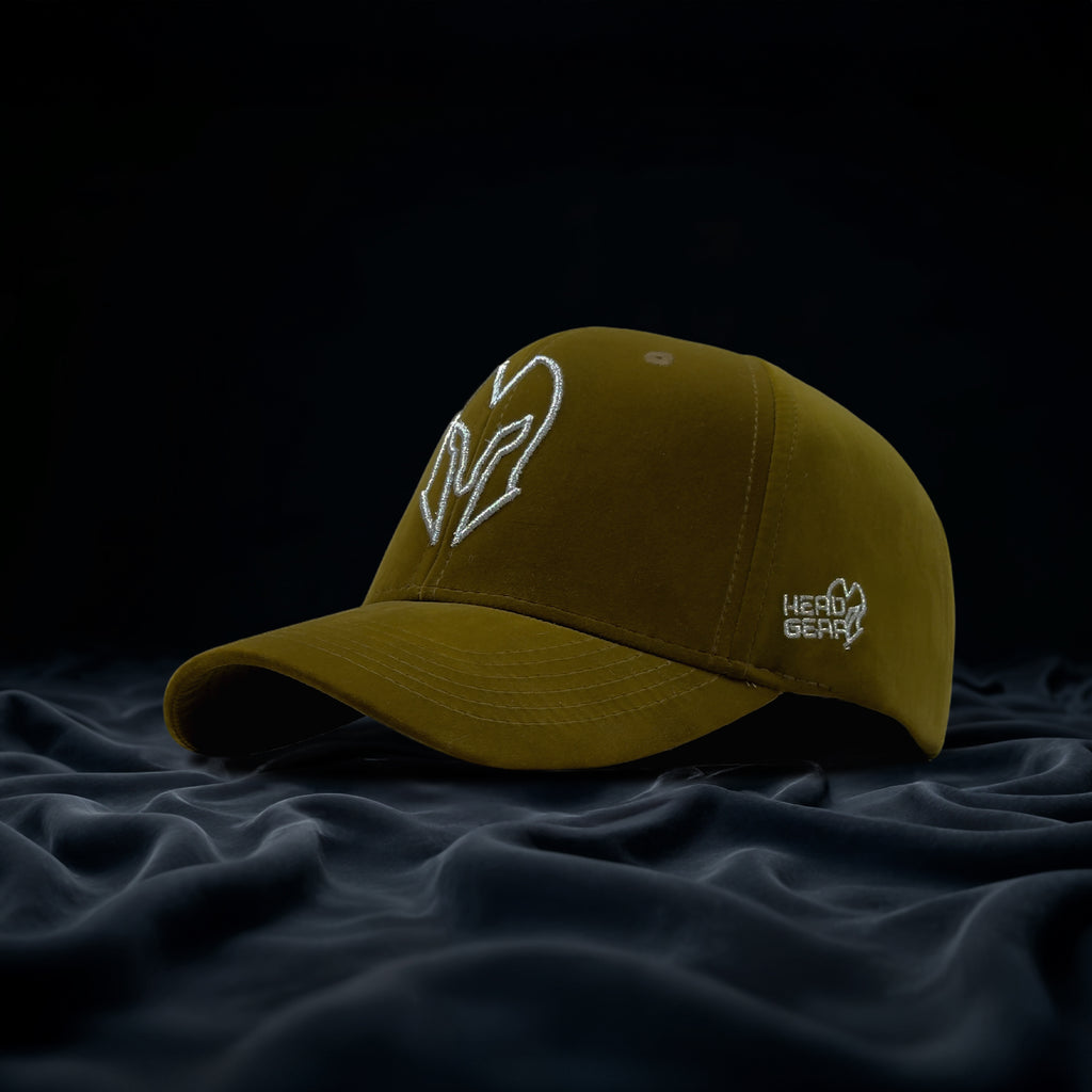 HEAD GEAR OLIVE GOLD VELVET LIMITED EDITION CAP