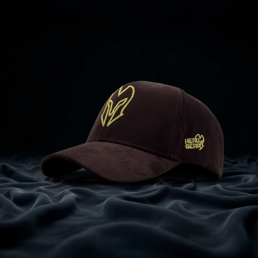 HEAD GEAR DARK BROWN VELVET LIMITED EDITION CAP