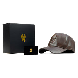 HEAD GEAR DARK BROWN FAUX LEATHER LIMITED EDITION CAP