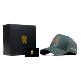 HEAD GEAR SEA GREEN FAUX LEATHER TRUCKER LIMITED EDITION CAP