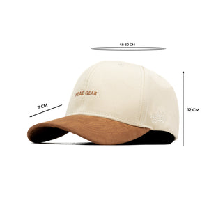 HEAD GEAR OFF WHITE AND BROWN STRUCTURED CAP