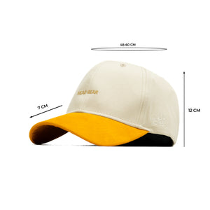 HEAD GEAR YELLOW AND OFF WHITE STRUCTURED CAP