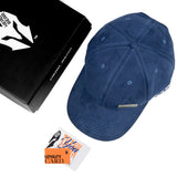 HEAD GEAR NAVY BLUE STRUCTURED RUSTIC METAL PATCH CAP