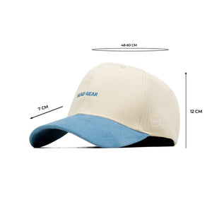 HEAD GEAR OFF WHITE AND SKY BLUE STRUCTURED CAP