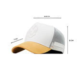 HEAD GEAR WHITE AND MUSTARD DUAL TONE TRUCKER CAP