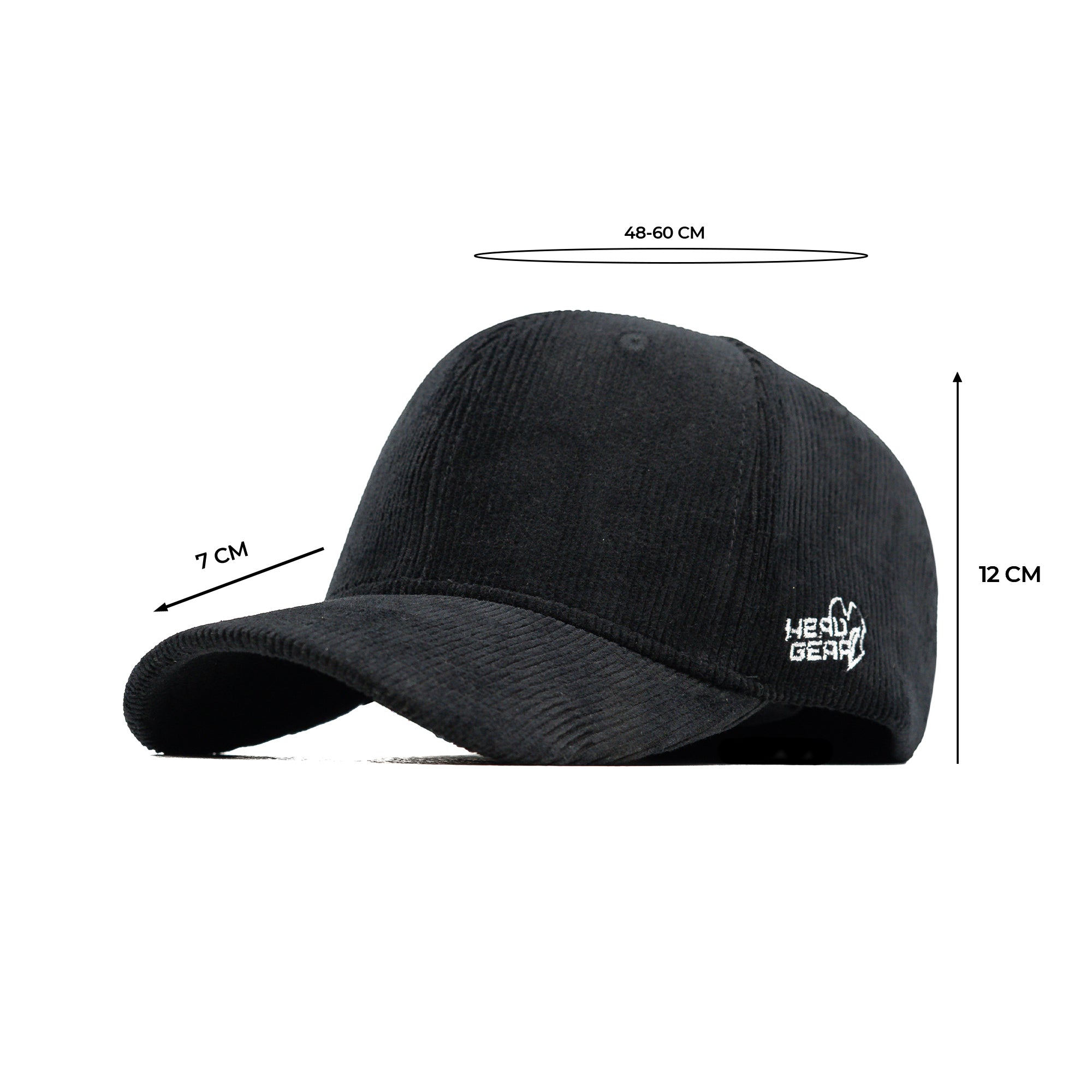HEAD GEAR BLACK CORDUROY STRUCTURED CAP