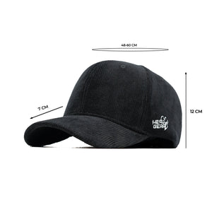 HEAD GEAR BLACK CORDUROY STRUCTURED CAP