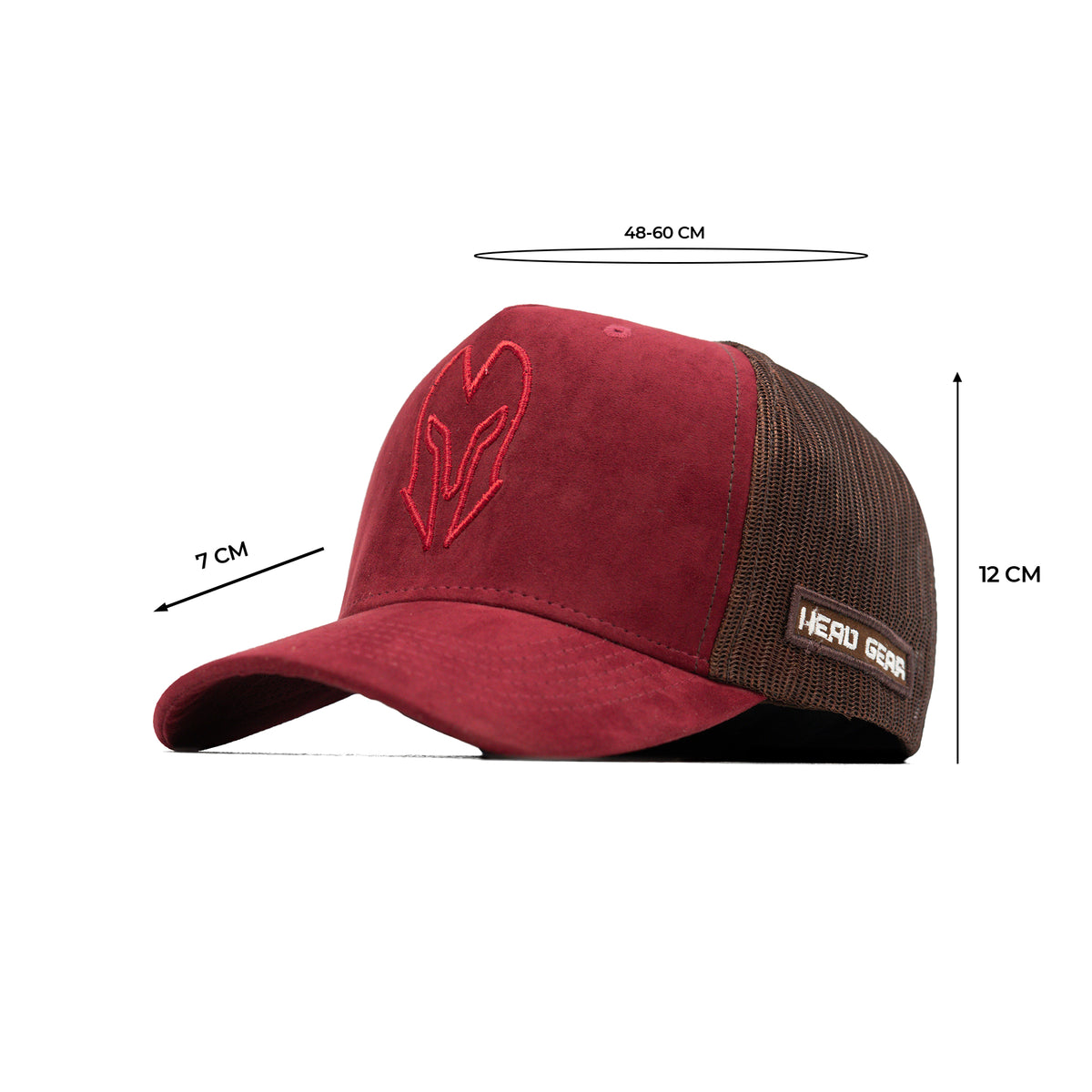 HEAD GEAR RED WINE SUPER SUEDE TRUCKER CAP