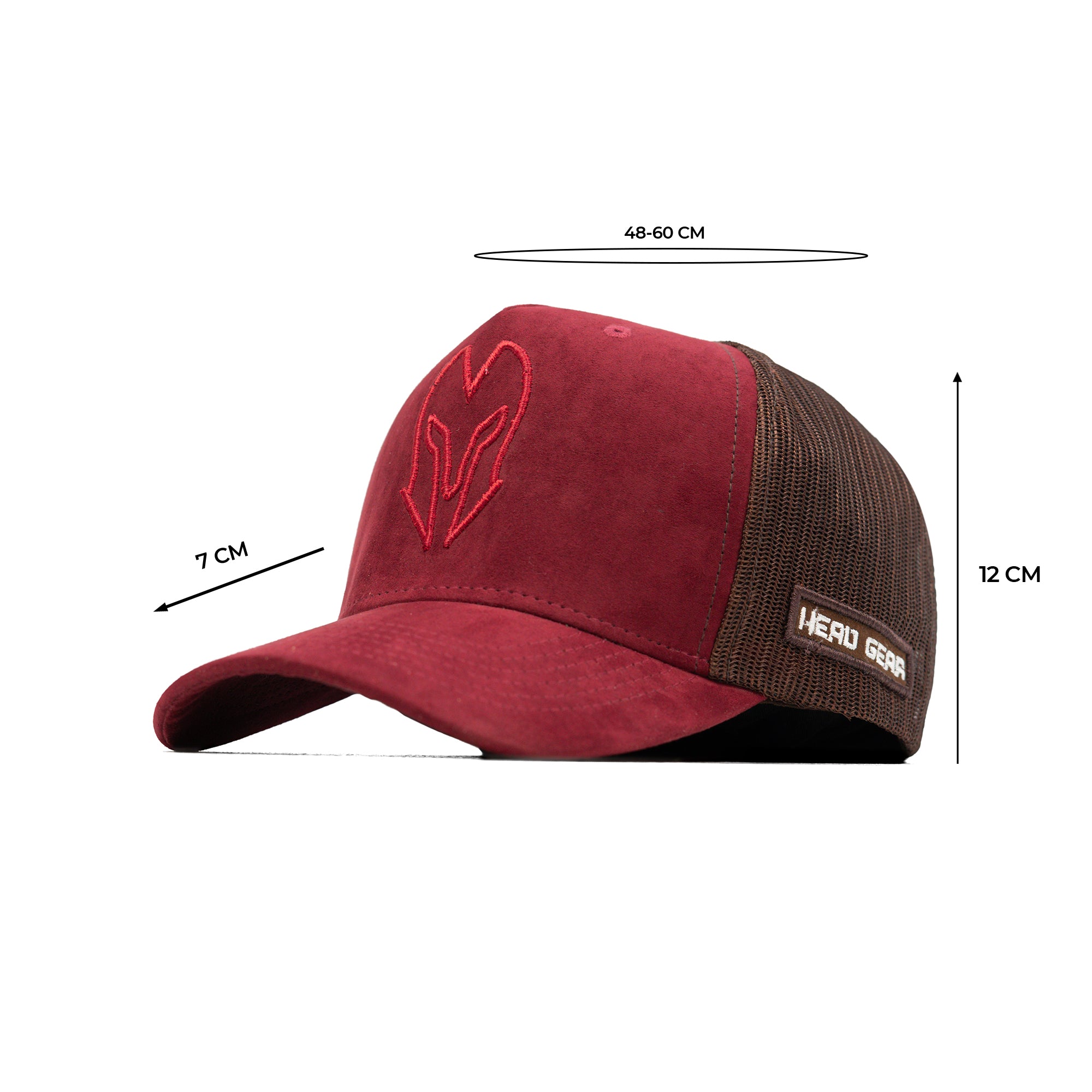 HEAD GEAR RED WINE SUPER SUEDE TRUCKER CAP