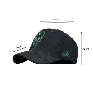 HEAD GEAR BLACK AND GREEN CONTRAST CORD CAP