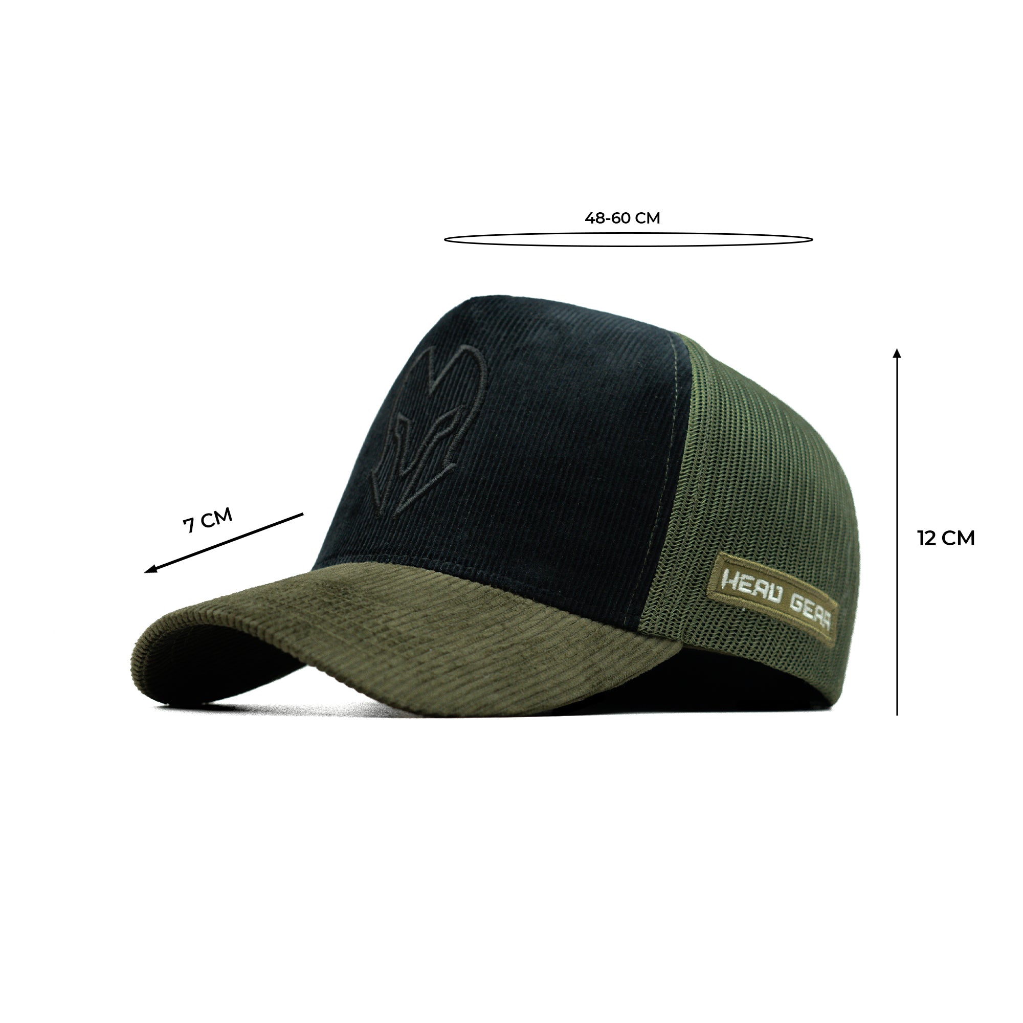 HEAD GEAR BLACK AND OLIVE DUAL TONE TRUCKER CAP