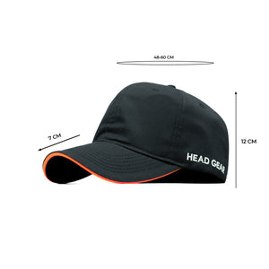 HEAD GEAR BLACK WITH ORANGE SANDWICH CAP