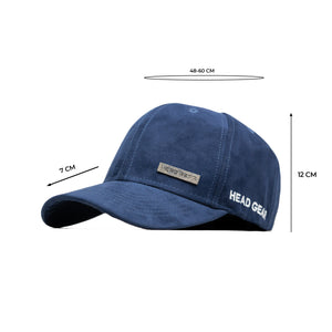 HEAD GEAR NAVY BLUE STRUCTURED RUSTIC METAL PATCH CAP