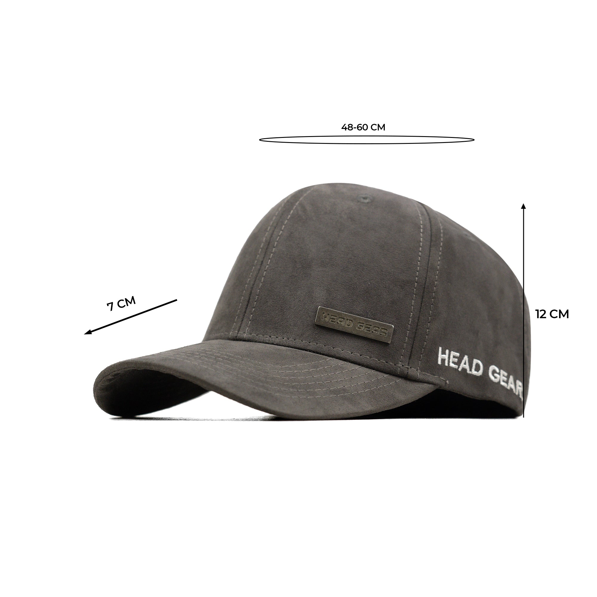 HEAD GEAR GREY STRUCTURED RUSTIC METAL PATCH CAP