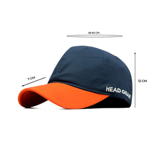 HEAD GEAR NAVY BLUE ORANGE DUAL TONE CAP