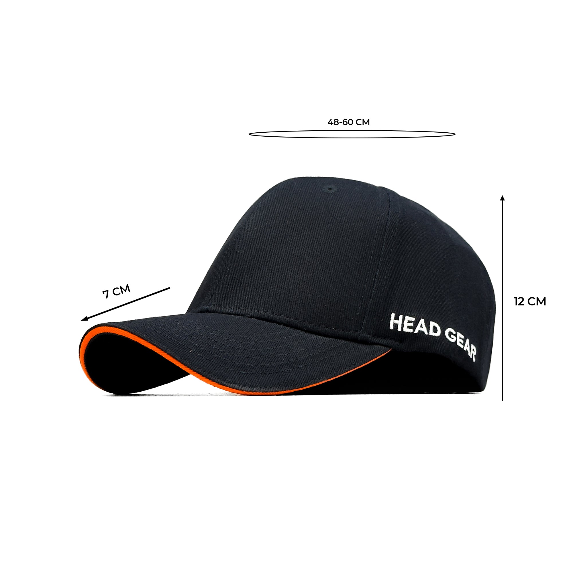 HEAD GEAR BLACK WITH ORANGE SANDWICH CAP