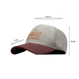 HEAD GEAR LIGHT GREY TUSCAN RED LEATHER PATCH CAP