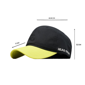 HEAD GEAR BLACK YELLOW GREEN DUAL TONE CAP