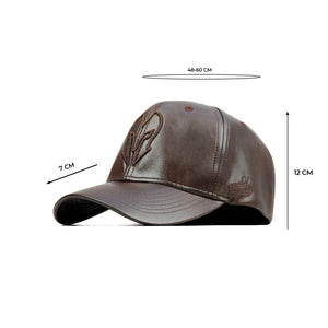 HEAD GEAR DARK BROWN FAUX LEATHER LIMITED EDITION CAP