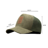 HEAD GEAR OLIVE TRUCKER LEATHER PATCH CAP