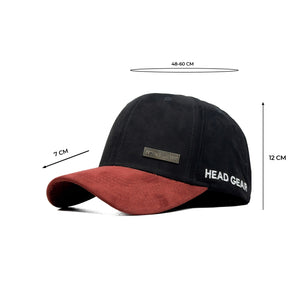 HEAD GEAR BLACK RED DUAL TONE RUSTIC METAL CAP