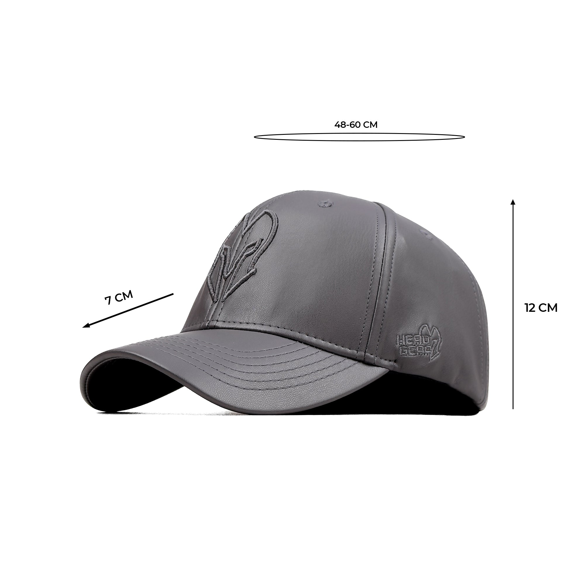 HEAD GEAR GREY FAUX LEATHER LIMITED EDITION CAP