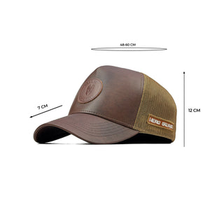 HEAD GEAR ASH BROWN FAUX LEATHER LIMITED EDITION CAP