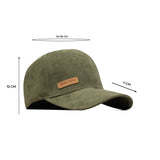 HEAD GEAR OLIVE STRUCTURED LEATHER PATCH FITTED CAP