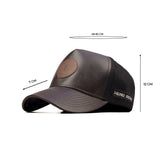 HEAD GEAR DARK BROWN FAUX LEATHER TRUCKER LIMITED EDITION CAP