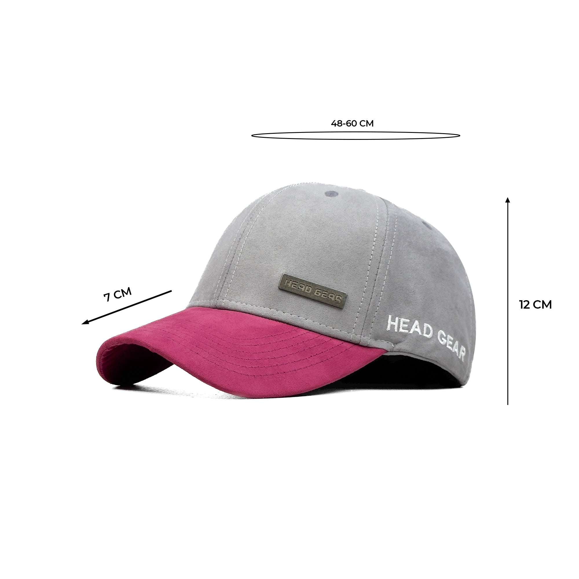 HEAD GEAR GREY PINK DUAL TONE RUSTIC METAL CAP