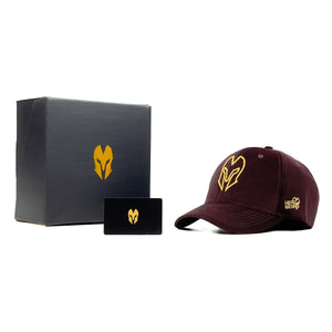 HEAD GEAR MAROON GOLD VELVET LIMITED EDITION CAP