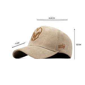 HEAD GEAR BEIGE AND BROWN CONTRAST CORD CAP