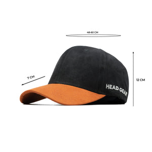 HEAD GEAR BLACK ORANGE DUAL TONE STRUCTURED CAP