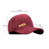 HEAD GEAR RED WINE STRUCTURED LEATHER PATCH FITTED CAP